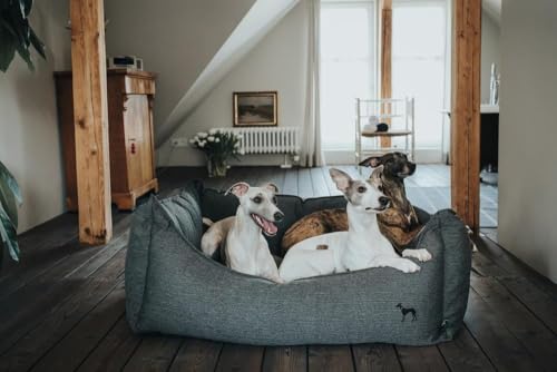 HUNTER Livingston Hundesofa, Hundebett, Strukturstoff, klassisch, L, anthrazit