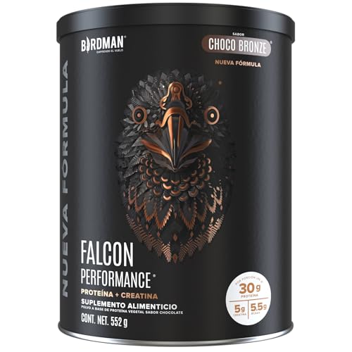Birdman Falcon Performance Proteína Vegana Premium | 30G Proteína, 5G Creatina CreaClean, Bcaas | Sin Gluten | Sin Lactosa | Sabor Chocolate...