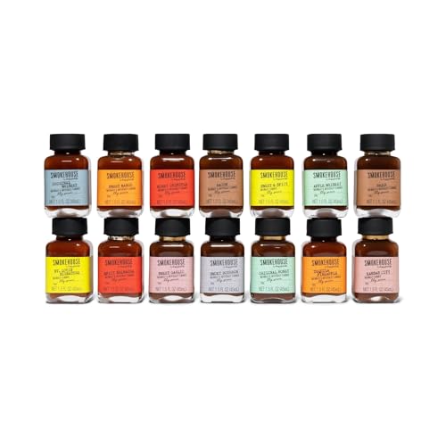Image of Smokehouse by Thoughtfully, Gourmet BBQ Sauce Sampler Variety Pack in Glass Bottles, Vegan and Vegetarian, Flavors Range from Full-Bodied Pitmaster Classics to Foodie-Inspired Creations, Pack of 14