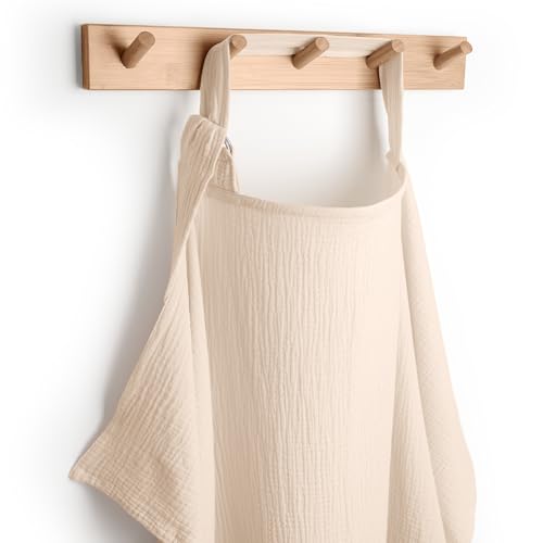 Comfy Cubs Muslin Nursing Cover, Pack of 1, 100% Muslin Breastfeeding Cover - Soft & Breathable Baby Nursing Scarf with Adjustable Neck Strap - Portable, Lightweight & Privacy Coverage - Sand