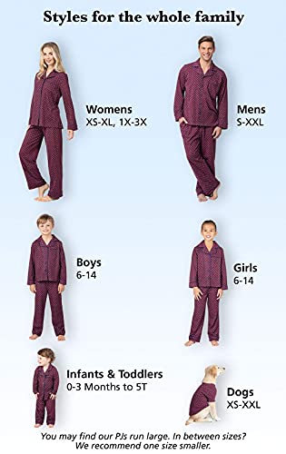 PajamaGram Family Pajamas Soft Cotton - Matching Pajamas, Burgundy & Navy Patterns4