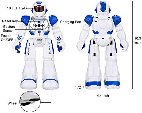 Homidic Robot Toy for Kids, Smart Robot Kit with Remote and Gesture Control Robotics Gifts for Boys Girls Intelligent Programmable Walking Dancing Singing 3 411Mb64pFvL. AC