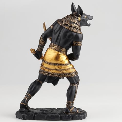 Estatua de Anubis Egipcio 8.88 pulg Negro Dorado miniatura 7