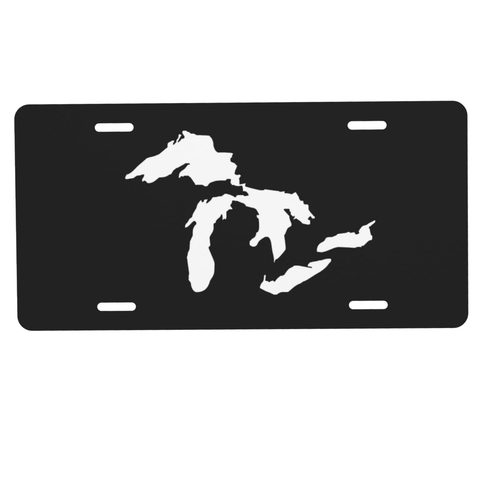State of Michigan Great Lakes Decorative License Plate, Vanity Tag, Metal License Plate, Aluminum Novelty License Plate Home Decor for Men/Women/Boy/Girls 6 X 12 Inch (4 Holes)