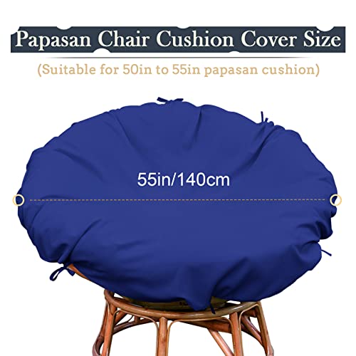 Qaworci Papasan Cushion Cover Only, 55 In Papasan Chair Cushion Cover Water Resistant, Zippered Papasan Chair Covers, Washable Papasan Covers With Straps(Navy Blue) #TOP1