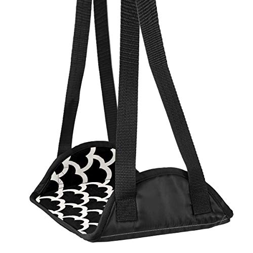 Preisvergleich Produktbild Flugzeugfuß-Hängematte Schreibtisch Fuß-Hängematte Reise Fußstütze Home Zubehör Beinstütze Schwarz Japanisches Wolkenmuster 01 Reise Fußstütze