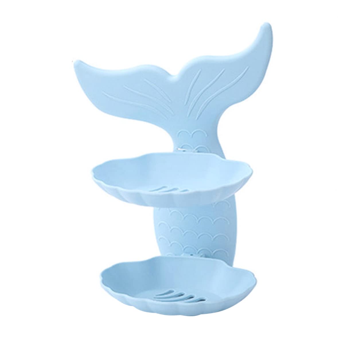 Jabonera Jabonera de Pared, jabonera con Drenaje, 1 jabonera de Doble Capa, jabonera de Pared sin perforación(Blue)