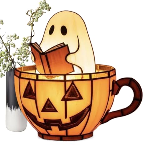 Veilleuse fantôme LED Halloween en résine à lumière douce protectrice