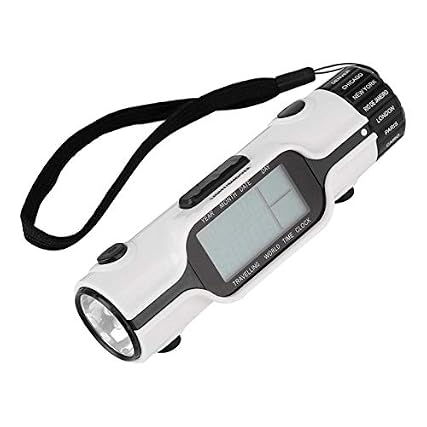 Haofy Travel Alarm Clock with LED Flashlight, World Time, Temperature Display, 16 Alarm Melodies, White, 5 Haofy Travel Alarm Clock with LED Flashlight, World Time, Temperature Display, 16 Alarm Melodies