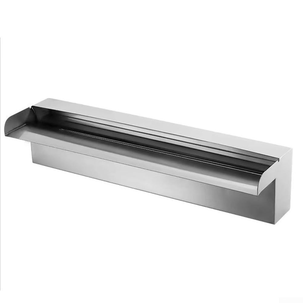 Fontana a cascata in acciaio inossidabile, larghezza 37 cm, decorazione per laghetto da giardino con connettore da 32 mm, fontana per piscine, patii e paesaggistica all'aperto, bianca, 6 pezzi (30 cm)