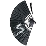 [ベルクート] 白小龍 扇子 メンズ 龍 ドラゴン 両面 和風 和柄 和 折りたたみ 折り畳み タッセル うちわ 団扇 軽量 大きいサイズ 大きい 大きめ いかつい 夏 祭り 祭 せんす プレゼント ギフト 縁起物 風水 青龍 白虎 成人式 24cm 1141343-F-d87