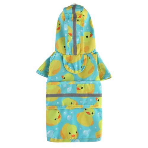 El impermeable para mascotas estilo pato se puede remolcar para perros medianos y grandes, con tiras reflectantes (pato de baño, S)