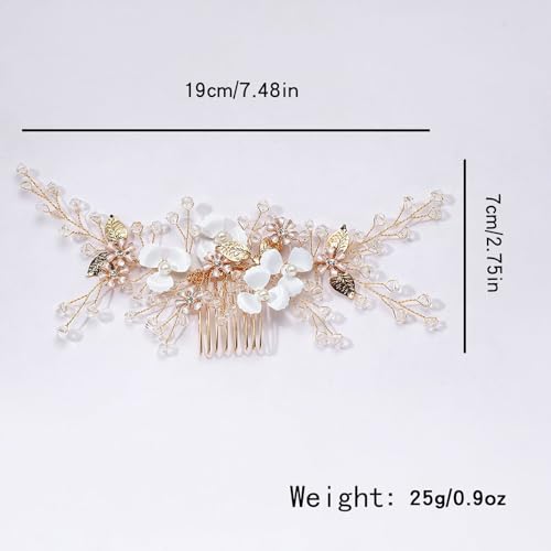 Peine Nupcial Floral Plateado Hecho a Mano miniatura 5