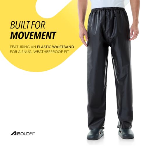 Image of Boldfit Rain Coat for Men Waterproof Raincoat Set for Women with Reflective Trim-Windproof Jacket & Pants Suit with Hood, Pockets & Breathable, Durable Fabric for Outdoor, Travel, Bike & Trekking Use