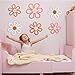 Barydat 6 Pcs Boho Nursery Decor Daisy Flower Woven Macrame Wall Hanging 3 Size Daisy Flower Wall Decor Bohemian Nursery Decorations for Home Dorm Art(Pink, Brown, White)