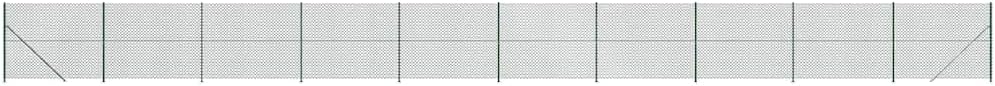 Green PVC Coated Galvanized Steel Chain Link Fence with Flange, 1.6m x 25m Roll, 60x60mm Mesh, Durable Outdoor Security Barrier for Yard & Animal Enclosures, UV & Rust Resistant