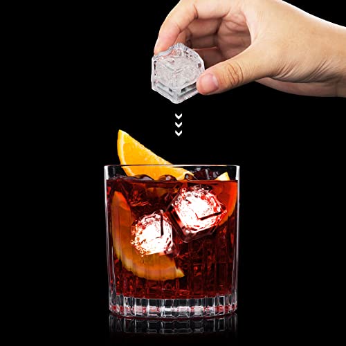 Light Up Ice Cubes for Drinks,96 PCS White LED Ice Cubes Liquid Activated, Glow in The Dark Waterproof Ice Cubes for Home Bar Supplies Summer Party Wedding Decor