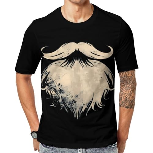 Father's Day Dad Beards Unisex Adult T-Shirts Summer Short Sleeve Tee Casual Tops Funny Graphic XL