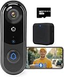 Taishixing 1080P Video Doorbell Camer, Wireless Doorbell Camera Outdoor, No Monthly Fee, indoor chime, 2.4G WiFi, IP65 Waterproof, Night Vision, Ai Human Detection, SD Card/Cloud Storage