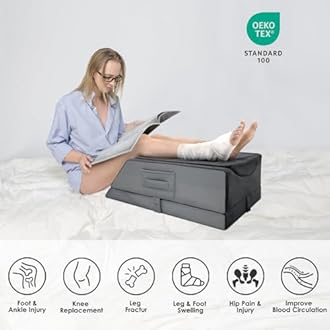 Leg Elevation Pillows for After Surgery,4-Height Adiustable Leg Elevating Pillow,Knee Surgery Recovery Equipment,Knee Pillow,Leg Pillow,Washable/Removable Cover(29"x16.5"x9.5")