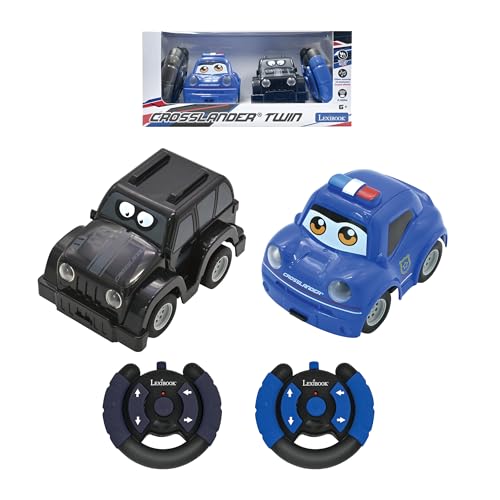 Lexibook, Crosslander® Twin, Lot de 2 Voitures radiocommandées (Voiture de Police, Voiture de Voleur), jusqu'à 12km/h, Effets sonores et Lumineux, 2...