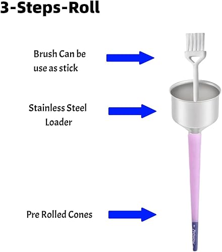 Miniatura 4 de Paquete de 50 conos preenrollados morados, papel de liar clásico tamaño King de 4.25 pulgadas con cargador y varillas de embalaje, papel de liar de