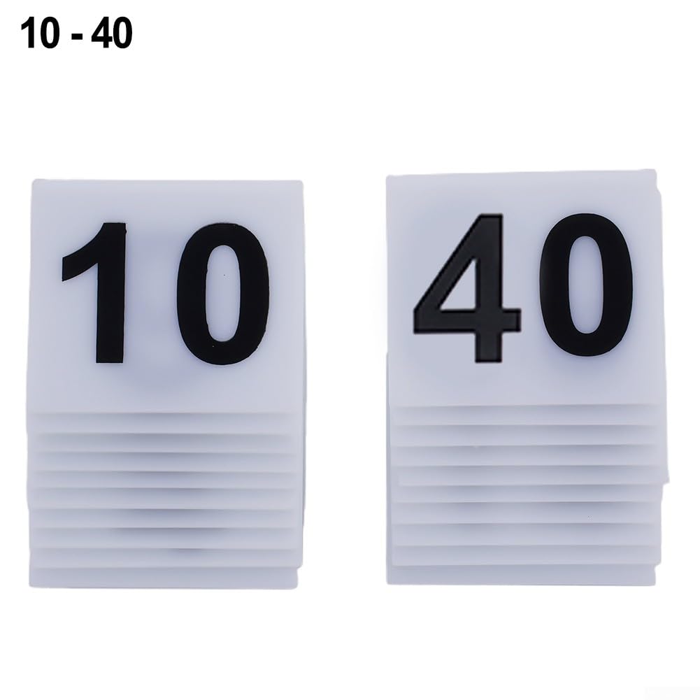 Números de mesa blancos, letreros de números de mesa 1 a 40, exhibición de mesa de numeración de mesa, números de tienda de campaña, tarjetas para suministros de banquetes de fiesta