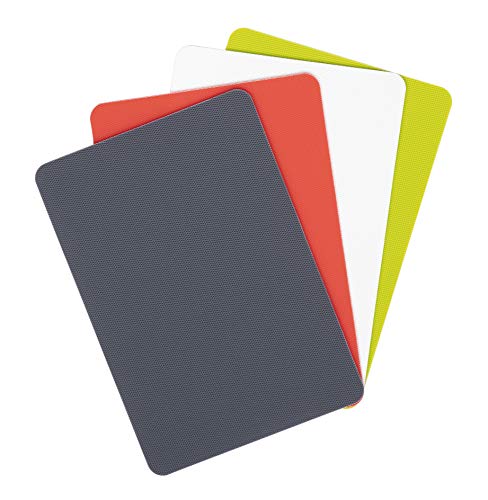 Image of Dexas Heavy Duty Grippmat Flexible Cutting Board Set of Four, 8 by 11 inches, Gray, Red, White and Green