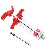 Sin fugas: Jeringa de adobo está bien sellada, con una capacidad de 30ML, con un delantal de pistón para evitar que la salsa salpique durante el uso y mantener las manos limpias.