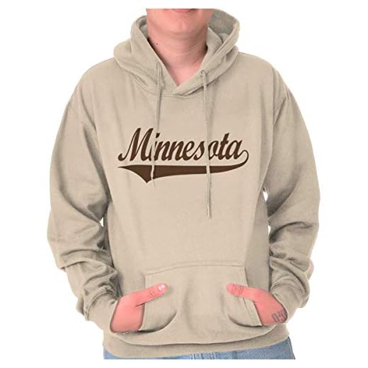 Brisco Brands Minnesota MN Classic Athletic Script Hoodie Sweatshirt Women Men Sand