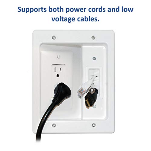 Legrand - Onq Wall Cable Concealer Kit, Flat Panel Tv Connection Kit With Cable Management Box, In Wall Tv Power Kit Hides Cords And Cables, Cable Hider Box Fits All Plugs, White, Ht2102Whv1 #TOP4