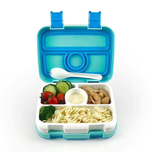 Bento Box Kids Lunch Box BPA-Free Food Storage Containers Boys and Girls 4-Compartment