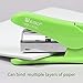 Weibo Effortless Desktop Blue Stapler, One Touch Stapling, Easy to Load Ergonomic Stapler, 40-50 Sheet Capacity, Includes 2000 Staples and Staple Remover (Green)