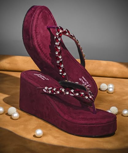 Image of JM LOOKS Women Elegant Embellished Platform Wedge Sandals Designed for Comfort and Statement Style