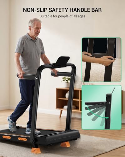 LONTEK 15% Incline Walking Pad with Handle Bar, Treadmills for Home Small