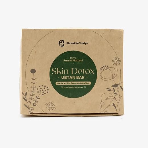 Bharat Ke Vaidya Skin Detox Ubtan Soap Bar, Ayurvedic Natural Cleansing, Anti-Acne &amp; Allergy Relief, Pack of 4, with Multa...
