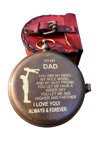 Brújula personalizada, para mi papá, regalo de hijo a papá, brújula personalizada de latón en funcionamiento miniatura 6