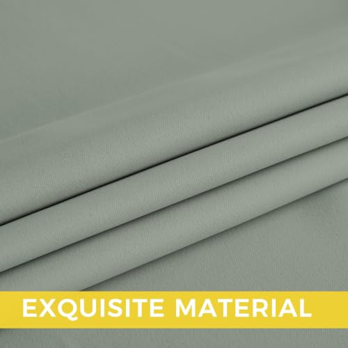 Image of NICETOWN Sage Green Room Darkening Curtains 63 Inches Long 2 Panels | For Living Room, Bedroom, Nursery, Thermal Insulated, Blackout, Grommet, Noise Reducing, Window Treatment, 40 inch Wide