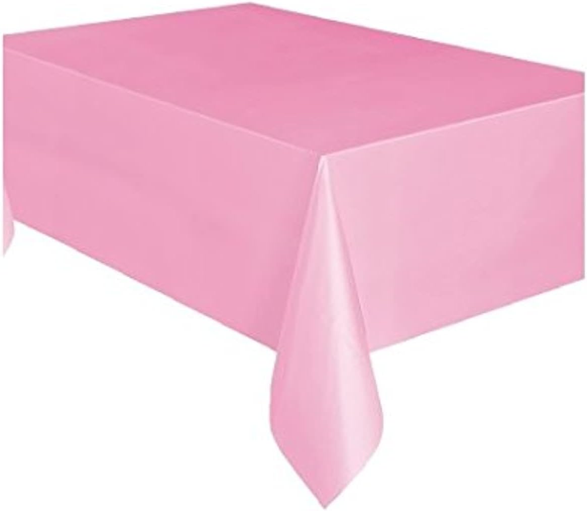 Unique Industries Light Plastic Tablecloth, Pink, 108" x 54" Compact 50362