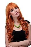 Länge: ca. 65 cm WIG ME UP - 285-T2735 Damen Perücke große kräftige Locken, welligem Haar mit glattem Pony Rot Rot/Orange ca. 65 cm