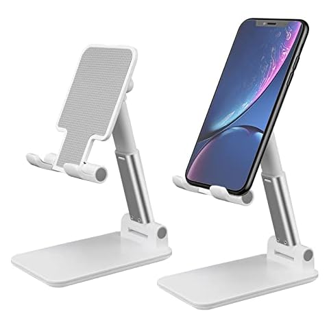 Cell Phone Stand for Desk,Angle Height Adjustable Phone Holder for Office,Compatible with iPhone15 14 13 12 11 Pro XS Max XR 8 7 6S Plus,Samsung S20+Note10,Tablets,Charging Accessories(2 Pack) Cover