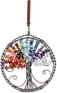 CrystalTears Tree of Life Crystal Window Car Hanging Ornaments 7 Chakra Home Decoration Feng Shui Ornament Yoga Meditation Car Decoration Decorations Ornaments