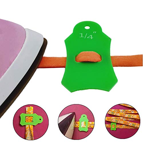 Fbshicung 10Pcs Multi-Sizes Folding Fabric Biasing Strips And Storage Chain,With 40 Pcs Of Multi-Color Quilting Pins And 1Pcs Adjustable Bias Tape Binding Presser Foot #TOP2