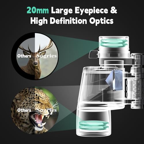 Image of Sogries 6-16x40 Zoom Binoculars for Adults High Powered Alaska Cruise Ship | Stargazing Binoculars with Zoom Bird Watching Camping Hiking Travel Concert Long Range Binoculars Waterproof Clear Low Light