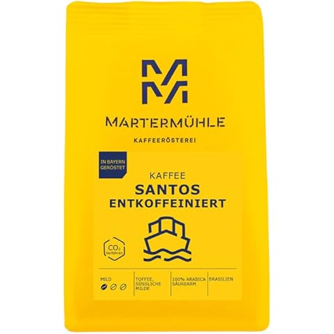 Martermühle Santos Kaffeebohnen entkoffeiniert 1kg mild I Arabica I Aromen Cover