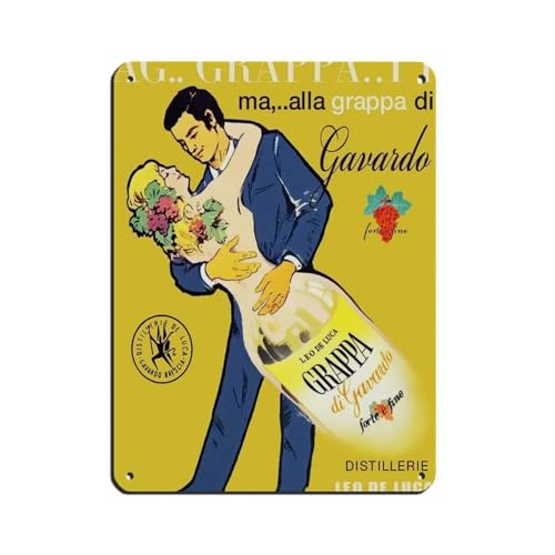 Cartel de metal vintage de Grappa Di Gavardo para decoración de pared, bar, bar, decoración de pared, retro, 30 x 40 cm