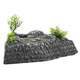 POPETPOP Plataforma Flotante para Tortugas con Rampa Escalable Decoración Realista Tipo para Acuario Área Segura de Descanso para Terrarios y Tiendas de Mascotas