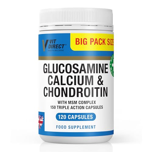 Vit Direct - Glucosamine Calcium & Chondroitin (with MSM Complex) - 120 Triple Action Capsules - Joint Care Supplement - Supports Joint Health - Designed to Reduce Joint Pain