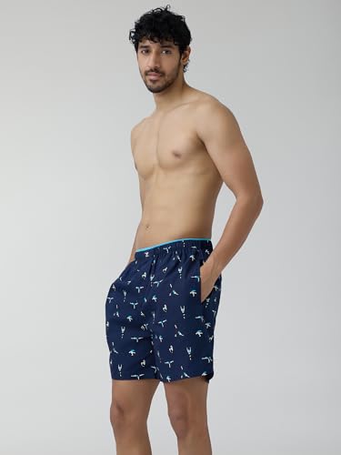 XYXX Men's Renew Super Combed Cotton Regular Fit Printed Boxer Shorts with No Marks Waistband & Dual Side Pocket (Pack of 2)