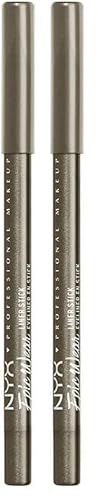 NYX Professional Makeup Epic Wear Semi-Perm Graphic Liner Sticks – wasserfeste Eyeliner mit ultra-intensiven Farben, 36h Halt, mattes & metallic Finish, All Time Olive (Packung mit 2)